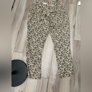 Zimmermann size 2 (US 8) Medium Brown Tan Patterned Silk Pants with Belt